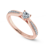 Load image into Gallery viewer, 70-Pointer Heart Cut Solitaire Diamond Shank 18K Rose Gold Ring JL AU 1281R-B.   Jewelove.US
