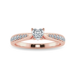 Load image into Gallery viewer, 70-Pointer Heart Cut Solitaire Diamond Shank 18K Rose Gold Ring JL AU 1281R-B.   Jewelove.US

