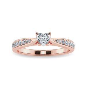 70-Pointer Heart Cut Solitaire Diamond Shank 18K Rose Gold Ring JL AU 1281R-B.   Jewelove.US