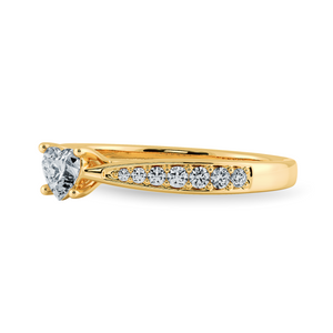 70-Pointer Heart Cut Solitaire Diamond Shank 18K Yellow Gold Ring JL AU 1281Y-B   Jewelove.US