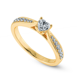 70-Pointer Heart Cut Solitaire Diamond Shank 18K Yellow Gold Ring JL AU 1281Y-B   Jewelove.US