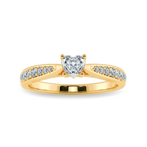 70-Pointer Heart Cut Solitaire Diamond Shank 18K Yellow Gold Ring JL AU 1281Y-B   Jewelove.US
