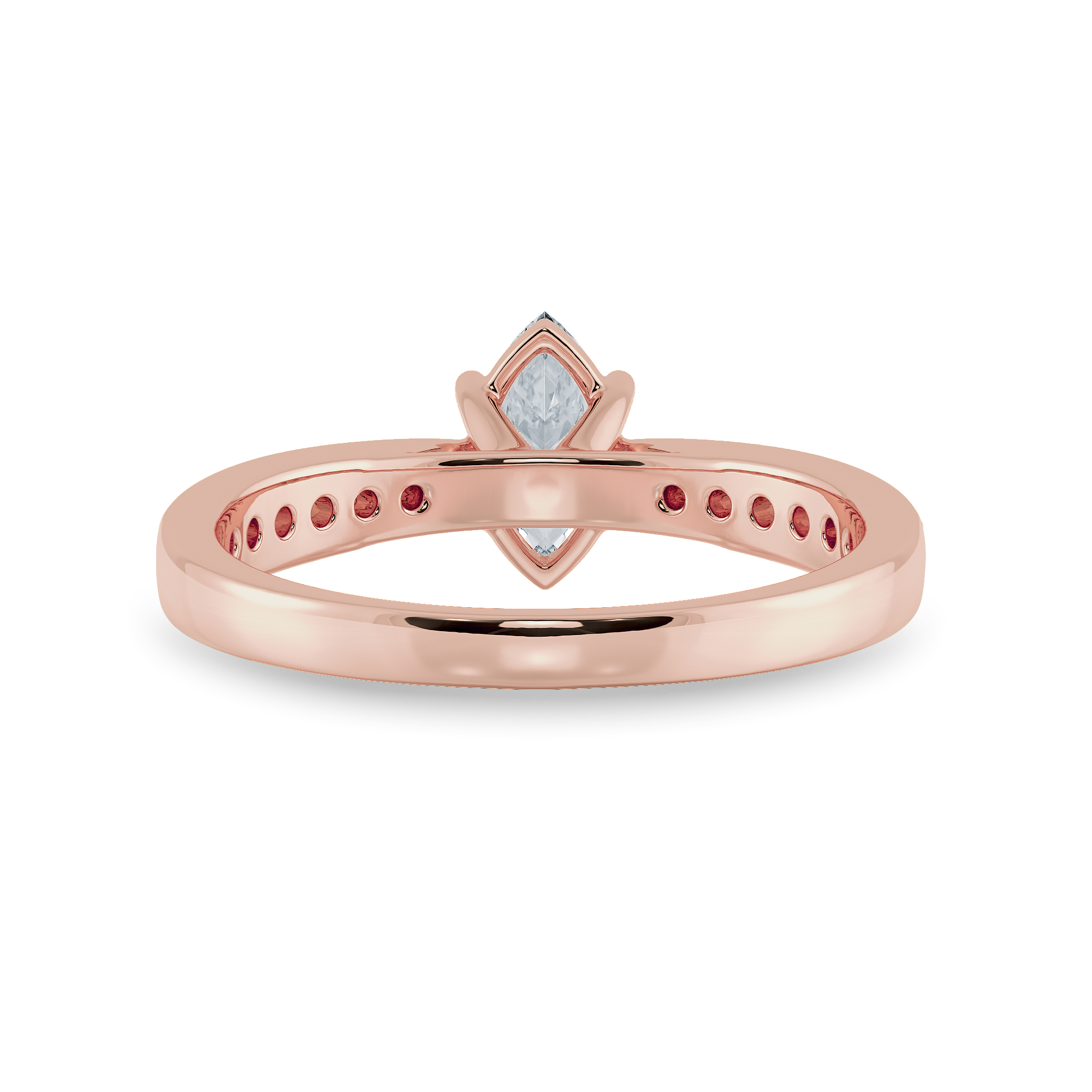 70-Pointer Marquise Cut Solitaire Diamond Shank 18K Rose Gold Ring JL AU 1282R-B   Jewelove.US