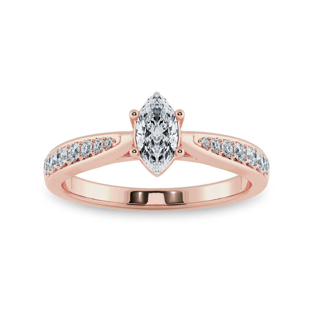 50-Pointer Marquise Cut Solitaire Diamond Shank 18K Rose Gold Ring JL AU 1282R-A   Jewelove.US