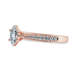 70-Pointer Marquise Cut Solitaire Diamond Shank 18K Rose Gold Ring JL AU 1282R-B   Jewelove.US