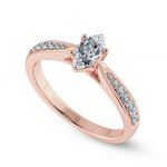 Load image into Gallery viewer, 70-Pointer Marquise Cut Solitaire Diamond Shank 18K Rose Gold Ring JL AU 1282R-B   Jewelove.US
