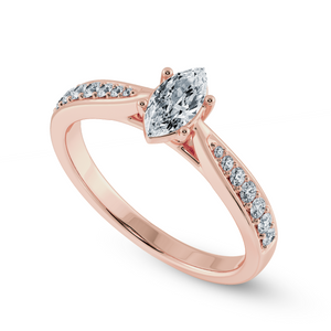 70-Pointer Marquise Cut Solitaire Diamond Shank 18K Rose Gold Ring JL AU 1282R-B   Jewelove.US