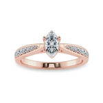 Load image into Gallery viewer, 70-Pointer Marquise Cut Solitaire Diamond Shank 18K Rose Gold Ring JL AU 1282R-B   Jewelove.US
