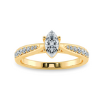 Load image into Gallery viewer, 70-Pointer Marquise Cut Solitaire Diamond Shank 18K Yellow Gold Ring JL AU 1282Y-B   Jewelove.US
