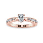Load image into Gallery viewer, 70-Pointer Pear Cut Solitaire Diamond Shank 18K Rose Gold Ring JL AU 1284R-B   Jewelove.US
