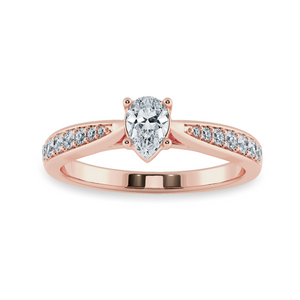 70-Pointer Pear Cut Solitaire Diamond Shank 18K Rose Gold Ring JL AU 1284R-B   Jewelove.US