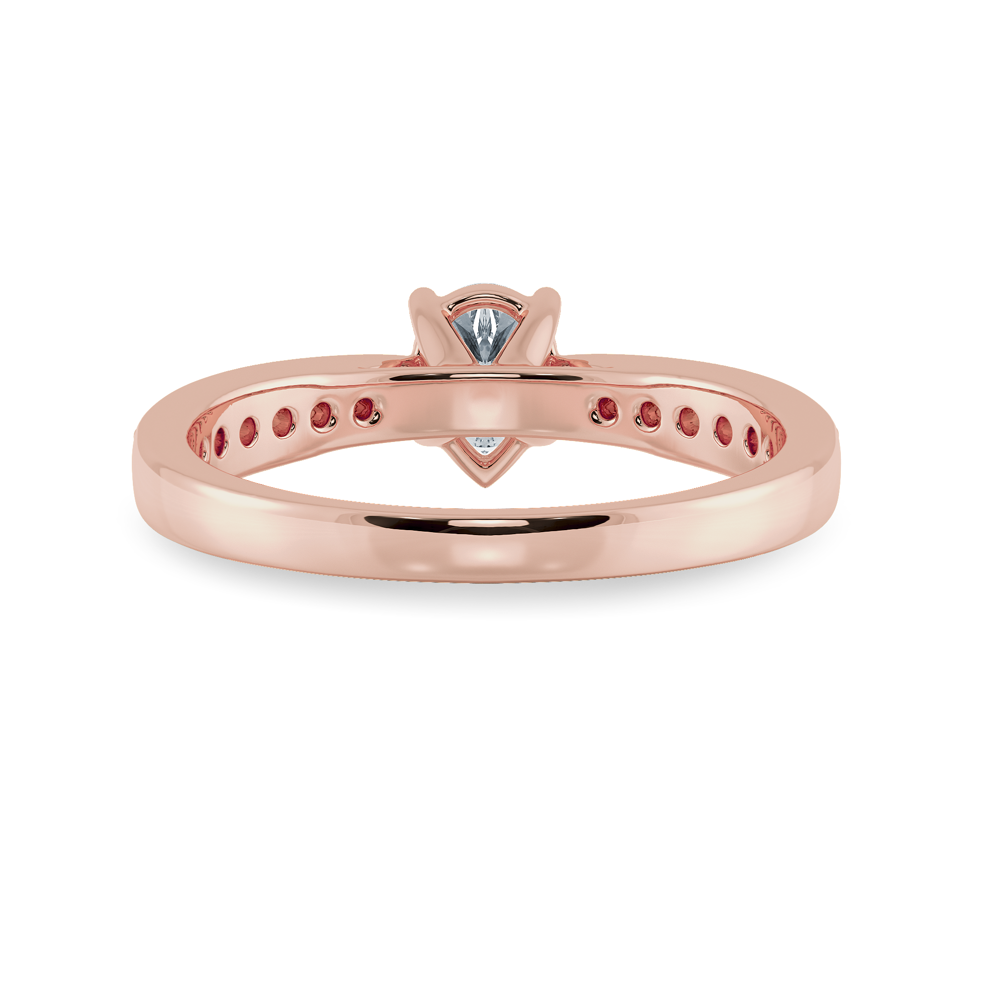50-Pointer Pear Cut Solitaire Diamond Shank 18K Rose Gold Ring JL AU 1284R-A   Jewelove.US