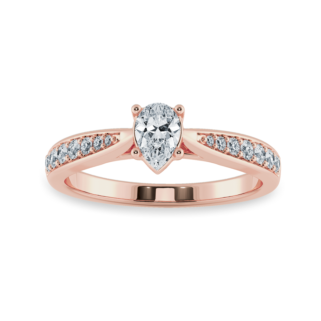 50-Pointer Pear Cut Solitaire Diamond Shank 18K Rose Gold Ring JL AU 1284R-A   Jewelove.US