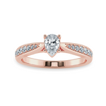 Load image into Gallery viewer, 50-Pointer Pear Cut Solitaire Diamond Shank 18K Rose Gold Ring JL AU 1284R-A   Jewelove.US
