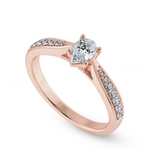 Load image into Gallery viewer, 70-Pointer Pear Cut Solitaire Diamond Shank 18K Rose Gold Ring JL AU 1284R-B   Jewelove.US
