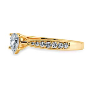 70-Pointer Pear Cut Solitaire Diamond Shank 18K Yellow Gold Ring JL AU 1284Y-B   Jewelove.US