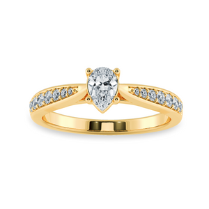 50-Pointer Pear Cut Solitaire Diamond Shank 18K Yellow Gold Ring JL AU 1284Y-A   Jewelove.US