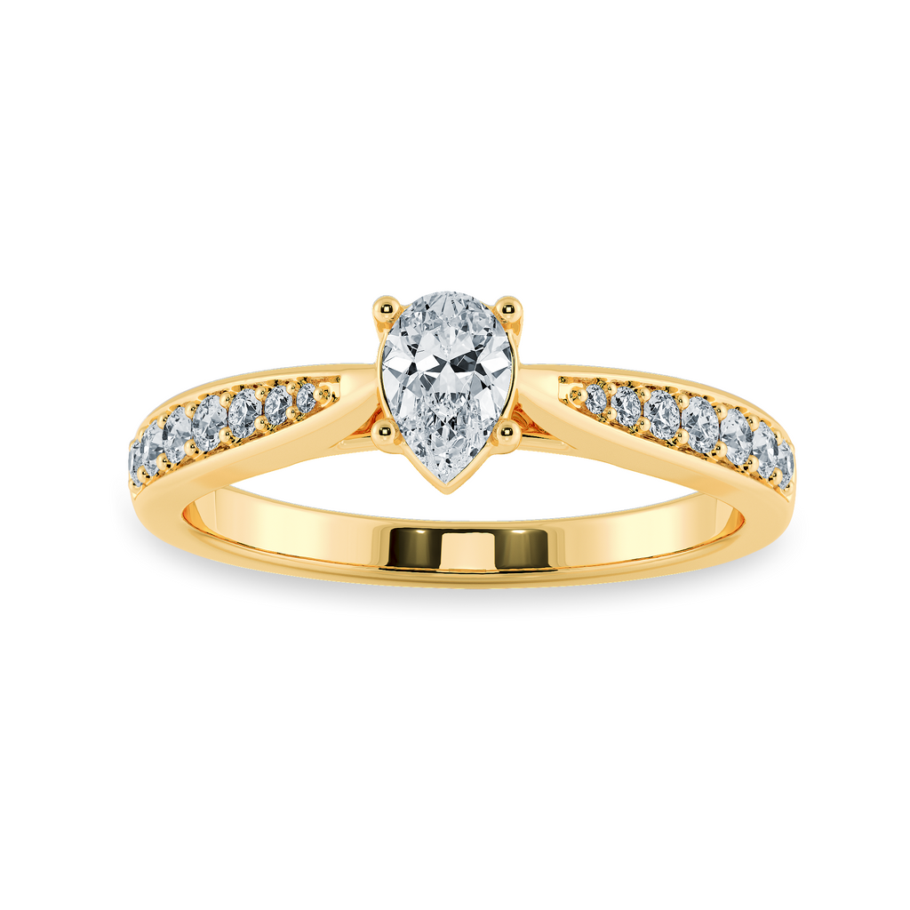70-Pointer Pear Cut Solitaire Diamond Shank 18K Yellow Gold Ring JL AU 1284Y-B   Jewelove.US