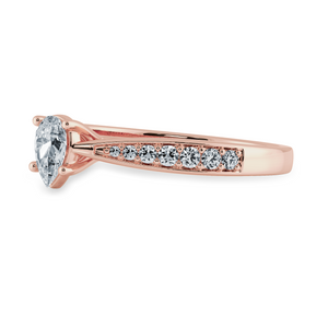 50-Pointer Pear Cut Solitaire Diamond Shank 18K Rose Gold Ring JL AU 1284R-A   Jewelove.US