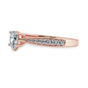 70-Pointer Pear Cut Solitaire Diamond Shank 18K Rose Gold Ring JL AU 1284R-B   Jewelove.US