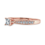 Load image into Gallery viewer, 70-Pointer Princess Cut Solitaire Diamond Shank 18K Rose Gold Ring JL AU 1285R-B   Jewelove.US

