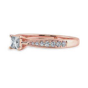 50-Pointer Princess Cut Solitaire Diamond Shank 18K Rose Gold Ring JL AU 1285R-A   Jewelove.US