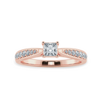 Load image into Gallery viewer, 50-Pointer Princess Cut Solitaire Diamond Shank 18K Rose Gold Ring JL AU 1285R-A   Jewelove.US
