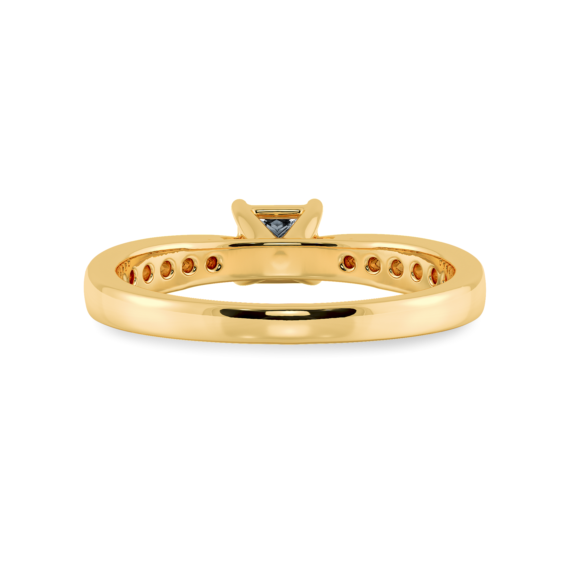 50-Pointer Princess Cut Solitaire Diamond Shank 18K Yellow Gold Ring JL AU 1285Y-A   Jewelove.US