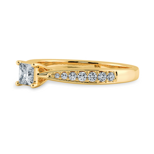 70-Pointer Princess Cut Solitaire Diamond Shank 18K Yellow Gold Ring JL AU 1285Y-B   Jewelove.US