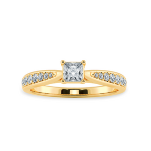 70-Pointer Princess Cut Solitaire Diamond Shank 18K Yellow Gold Ring JL AU 1285Y-B   Jewelove.US