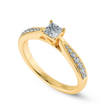 Load image into Gallery viewer, 50-Pointer Princess Cut Solitaire Diamond Shank 18K Yellow Gold Ring JL AU 1285Y-A   Jewelove.US
