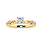 Load image into Gallery viewer, 50-Pointer Princess Cut Solitaire Diamond Shank 18K Yellow Gold Ring JL AU 1285Y-A   Jewelove.US
