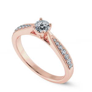 50-Pointer Solitaire Diamond Shank 18K Rose Gold Ring JL AU 1286R-A   Jewelove.US