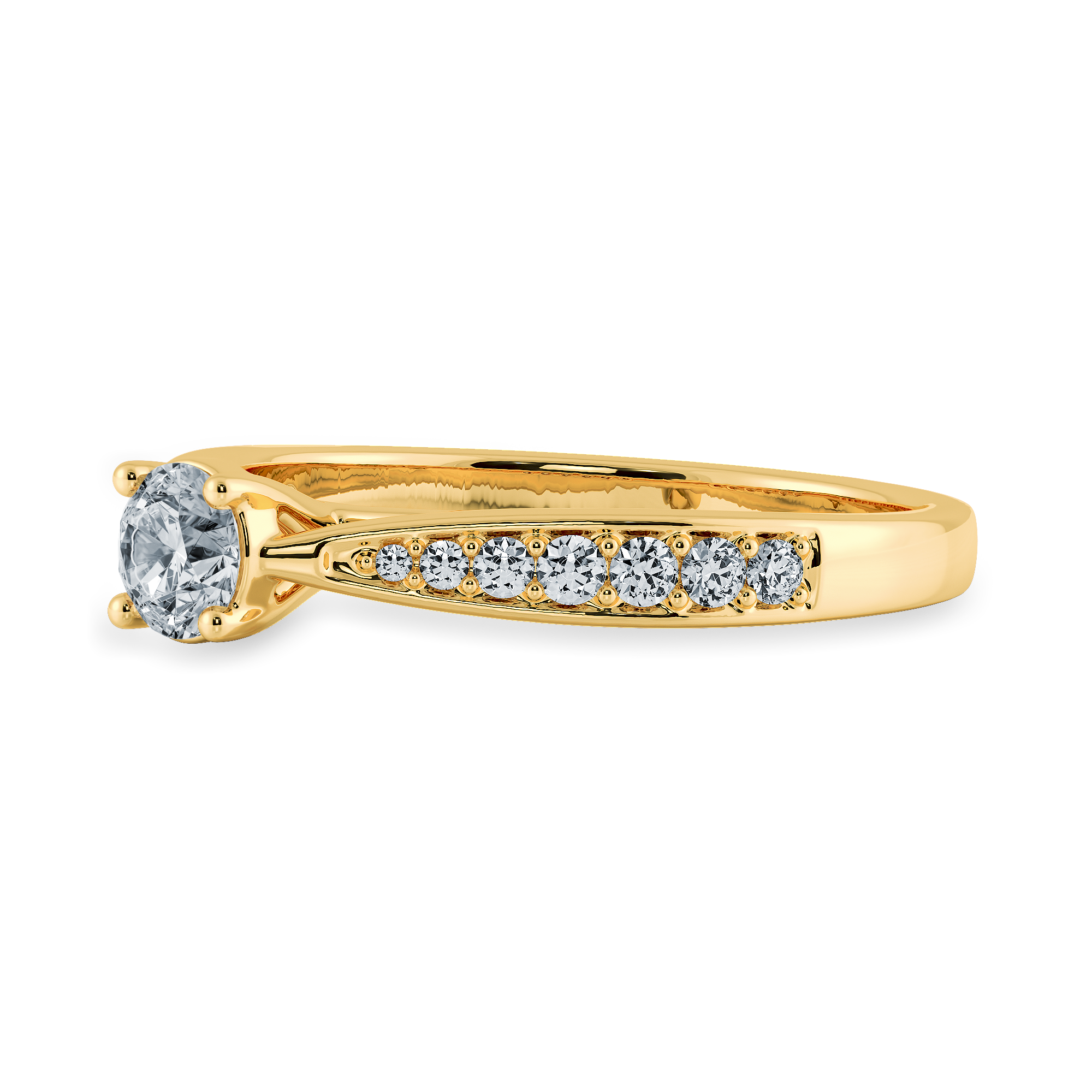 50-Pointer Solitaire Diamond Shank 18K Yellow Gold Ring JL AU 1286Y-A   Jewelove.US