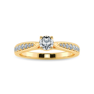 50-Pointer Solitaire Diamond Shank 18K Yellow Gold Ring JL AU 1286Y-A   Jewelove.US