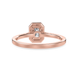 Load image into Gallery viewer, 70-Pointer Emerald Cut Solitaire Halo Diamond Shank 18K Rose Gold Solitaire Ring JL AU 1288R-B   Jewelove.US
