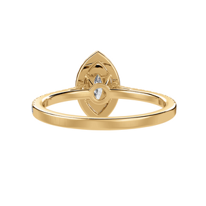 70-Pointer Marquise Cut Solitaire Halo Diamond Shank 18K Yellow Gold Ring JL AU 1290Y-B   Jewelove.US