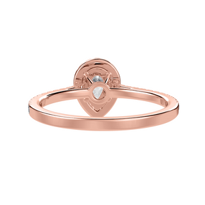 50-Pointer Pear Cut Solitaire Halo Diamond Shank 18K Rose Gold Ring JL AU 1292R-A   Jewelove.US