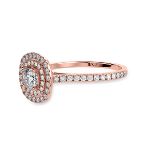 50-Pointer Cushion Cut Solitaire Double Halo Diamond Shank 18K Rose Gold Ring JL AU 1295R-A   Jewelove.US