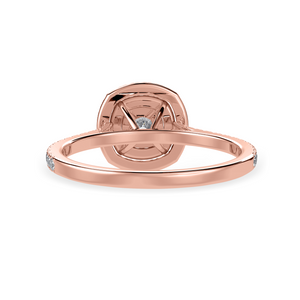 50-Pointer Cushion Cut Solitaire Double Halo Diamond Shank 18K Rose Gold Ring JL AU 1295R-A   Jewelove.US