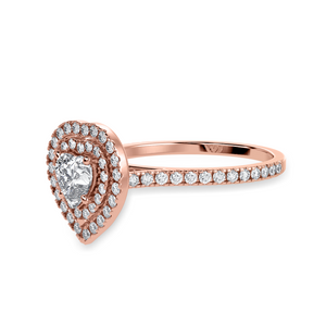 70-Pointer Heart Cut Solitaire Double Halo Diamond Shank 18K Rose Gold Ring JL AU 1297R-B   Jewelove.US