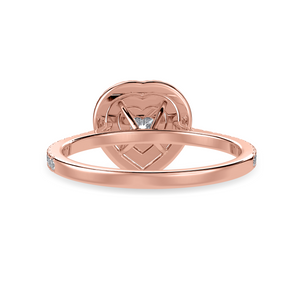 50-Pointer Heart Cut Solitaire Double Halo Diamond Shank 18K Rose Gold Ring JL AU 1297R-A   Jewelove.US