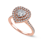 Load image into Gallery viewer, 70-Pointer Heart Cut Solitaire Double Halo Diamond Shank 18K Rose Gold Ring JL AU 1297R-B   Jewelove.US
