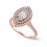 Load image into Gallery viewer, 70-Pointer Marquise Cut Solitaire Double Halo Diamond Shank 18K Rose Gold Ring JL AU 1298R-B   Jewelove.US
