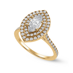 Load image into Gallery viewer, 70-Pointer Marquise Cut Solitaire Double Halo Diamond Shank 18K Yellow Gold Ring JL AU 1298Y-B   Jewelove.US
