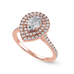 Load image into Gallery viewer, 70-Pointer Pear Cut Solitaire Double Halo Diamond Shank 18K Rose Gold Ring JL AU 1300R-B   Jewelove.US
