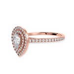 Load image into Gallery viewer, 70-Pointer Pear Cut Solitaire Double Halo Diamond Shank 18K Rose Gold Ring JL AU 1300R-B   Jewelove.US
