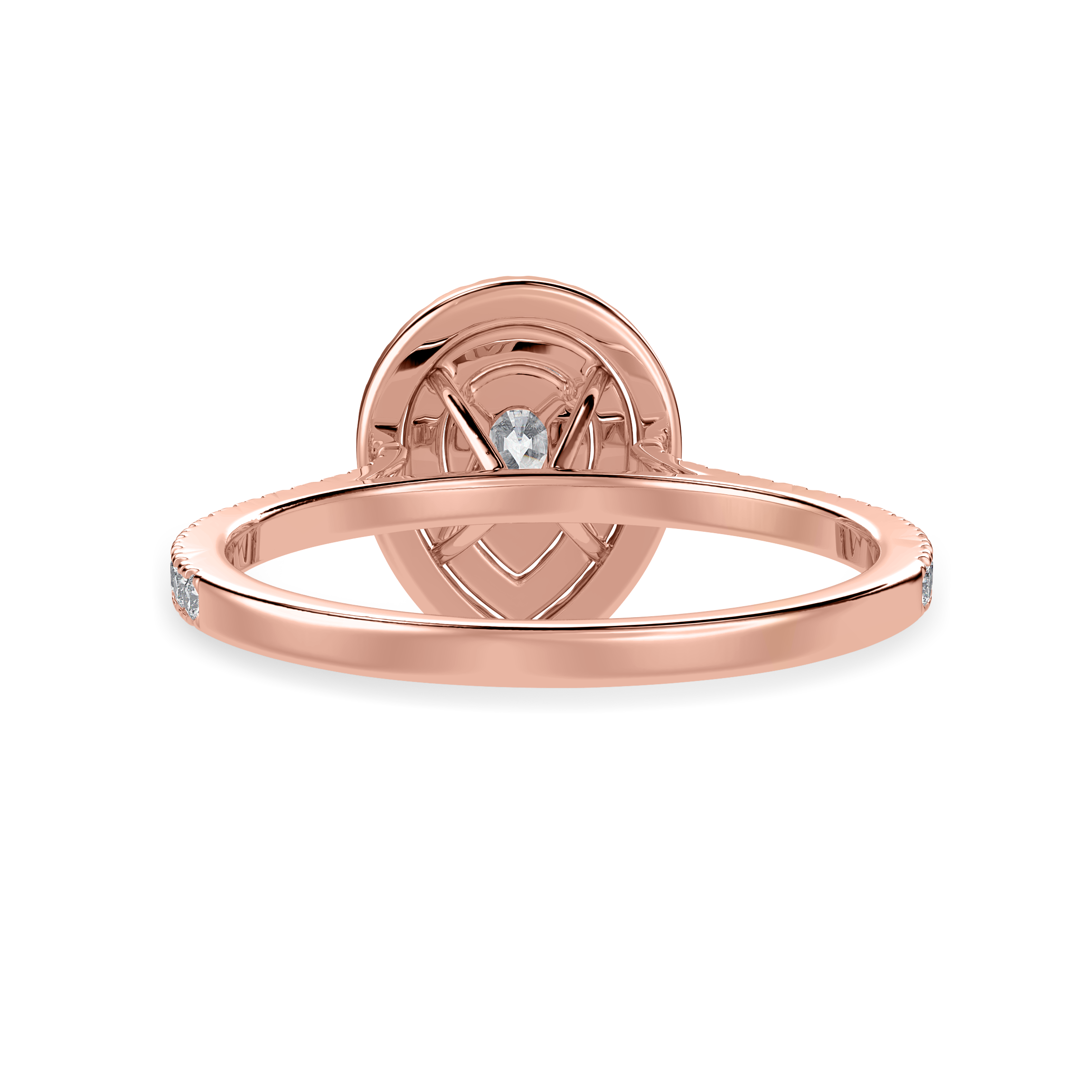 50-Pointer Pear Cut Solitaire Double Halo Diamond Shank 18K Rose Gold Ring JL AU 1300R-A   Jewelove.US