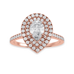 Load image into Gallery viewer, 50-Pointer Pear Cut Solitaire Double Halo Diamond Shank 18K Rose Gold Ring JL AU 1300R-A   Jewelove.US
