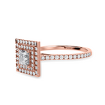 Load image into Gallery viewer, 70-Pointer Princess Cut Solitaire Double Halo Diamond Shank 18K Rose Gold Ring JL AU 1301R-B   Jewelove.US
